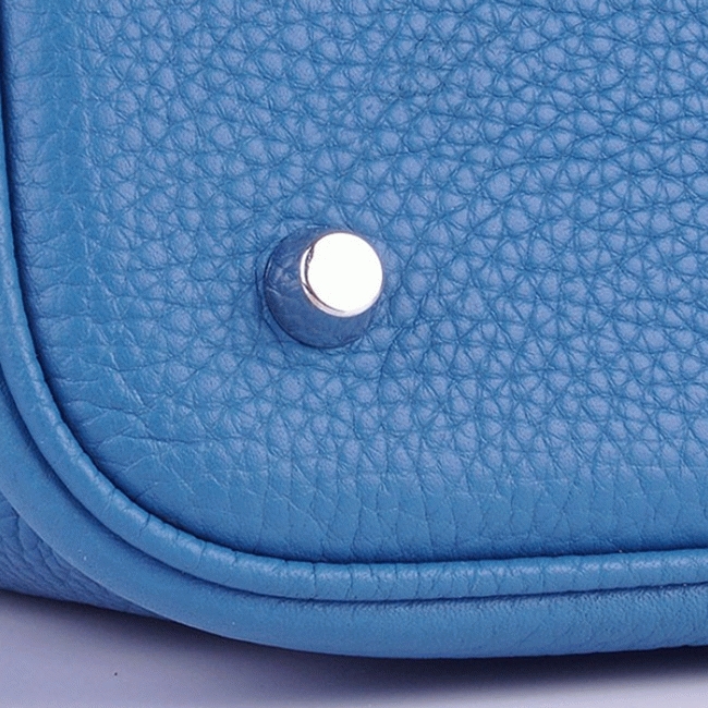 Blue replica Hermes Picotin Lock handbag angle 3