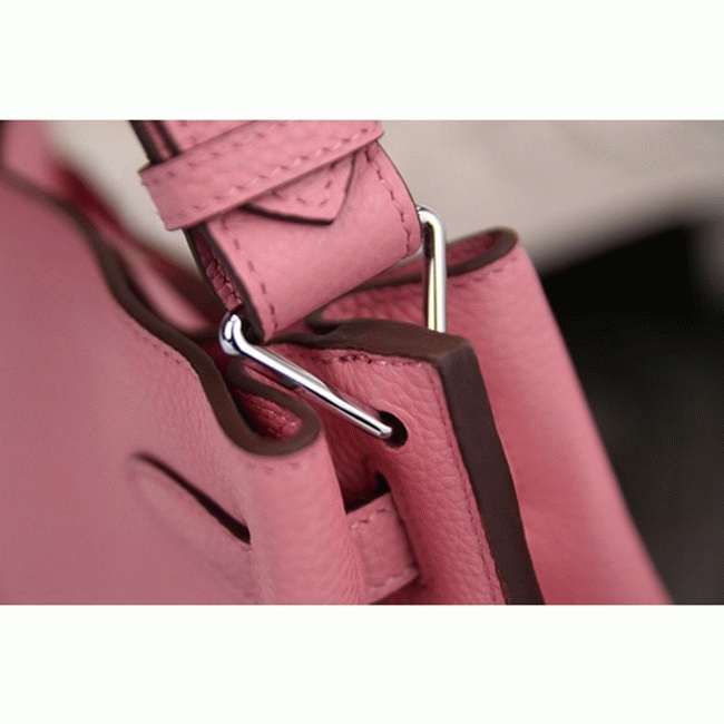 Pink Leather Replica Hermes So Kelly 22cm Feminine Shoulder Bag angle 3