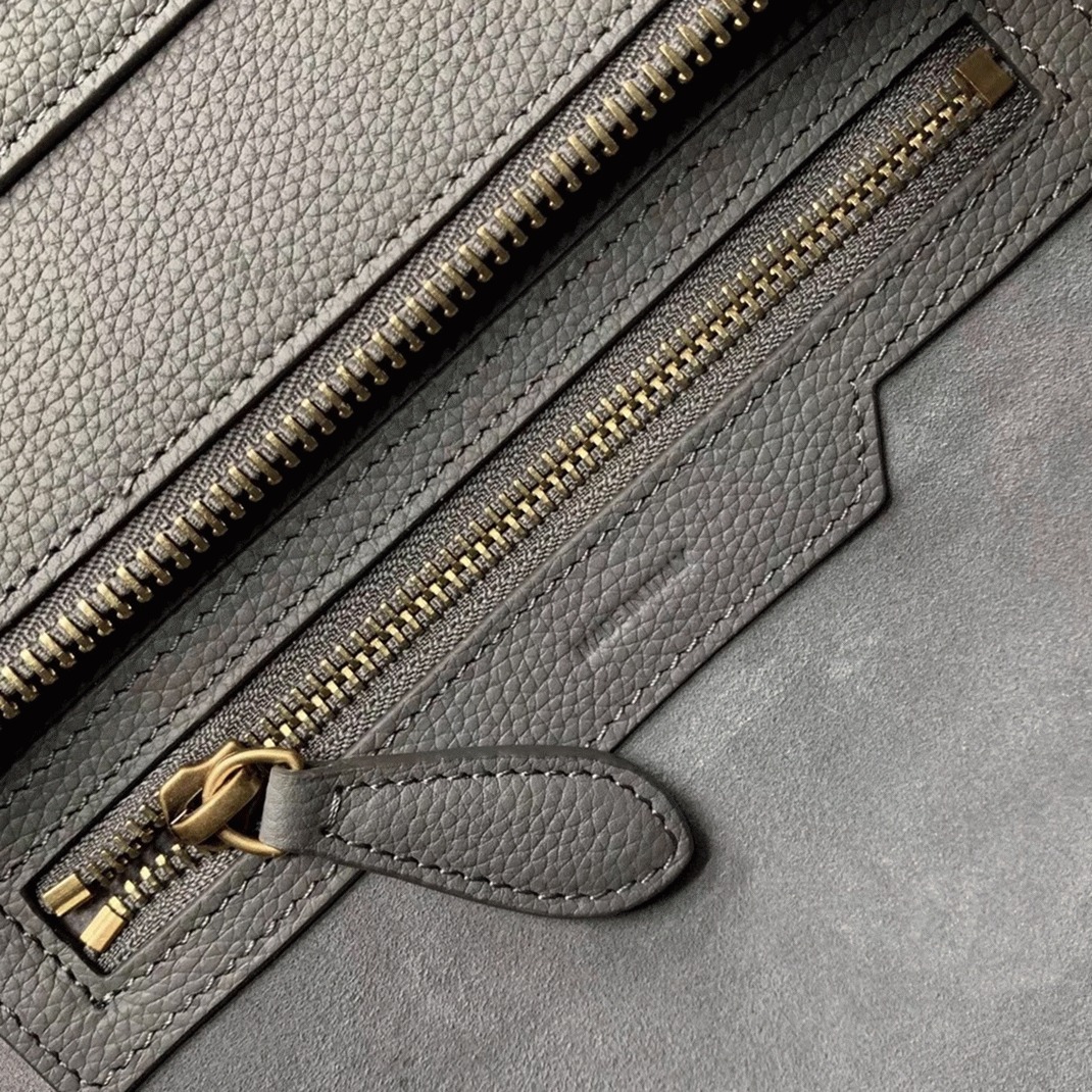 Celine Micro Luggage Tote Bag Faux in Kohl angle 4