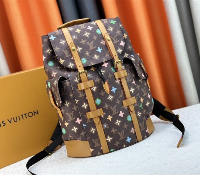 Louis Vuitton Monogram Craggy Christopher MM Backpack In Chocolate angle 2