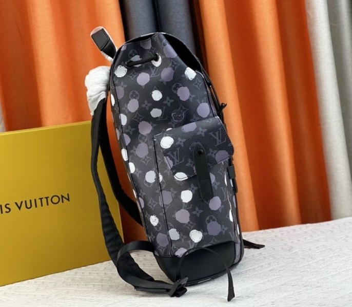 Louis Vuitton X YK Monogram Eclipse Christopher Backpack angle 4