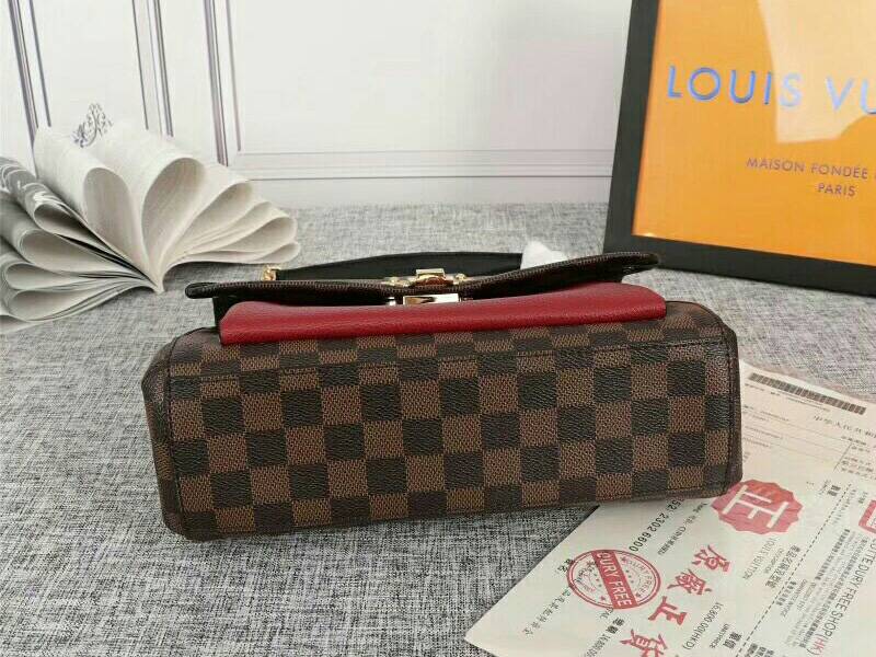 Louis Vuitton Damier Ebene Canvas Vavin PM Bag In Bordeaux Red angle 4