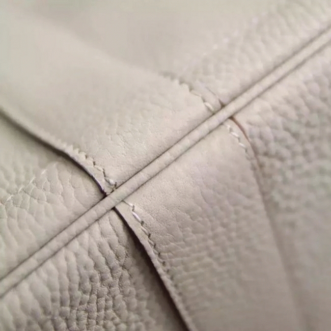 White Top Replica Hermes Garden Party 30cm Crisp Canvas Bag angle 5