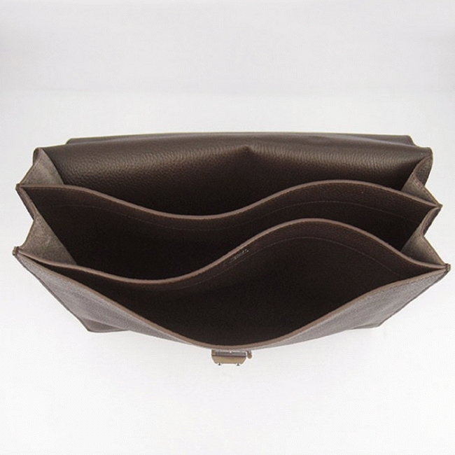 Chocolate Calf Leather Knockoff Hermes Sac A Depeches 38cm Office Bag angle 5