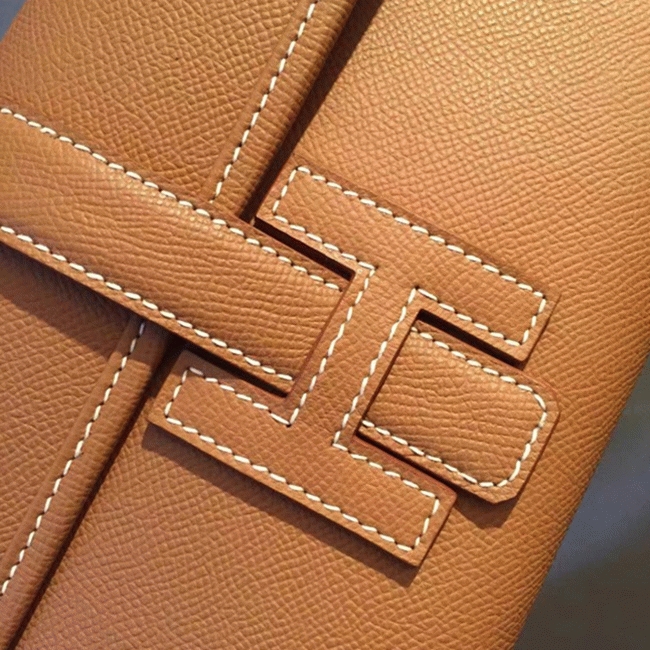 Brown knockoff Hermes Jige Elan 29 clutch bag angle 2