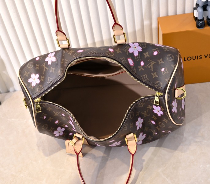 LV X TM Monogram Canvas Keepall 45 With Cherry Blossom angle 3