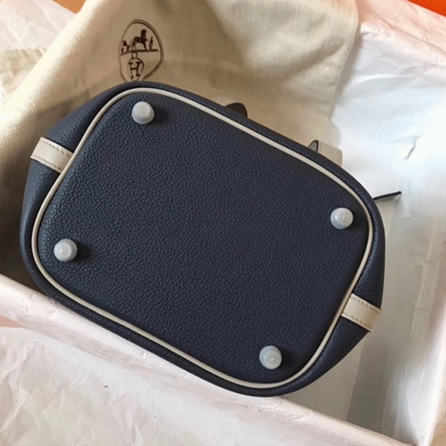 Bicolor sapphire replica Hermes Picotin Lock 22cm handbag angle 4