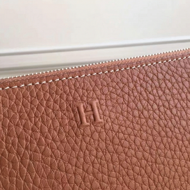 Brown Luxury Replica Hermes Wallet Azap Zipped angle 4
