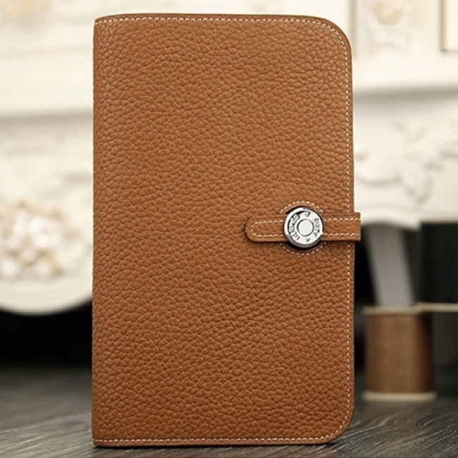 Brown best replica Hermes Dogon combine wallet