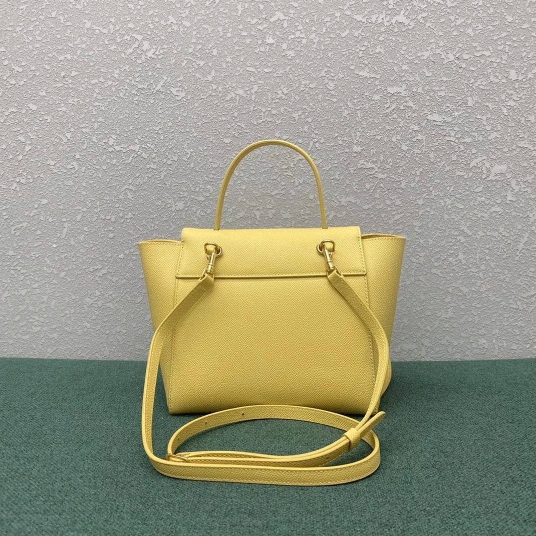 Celine Belt Nano Bag Fake in Yellow angle 4