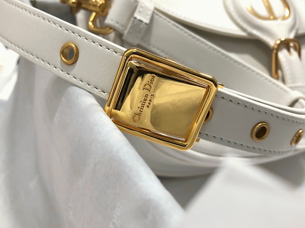Dior Bobby Medium Bag Replica in White angle 4