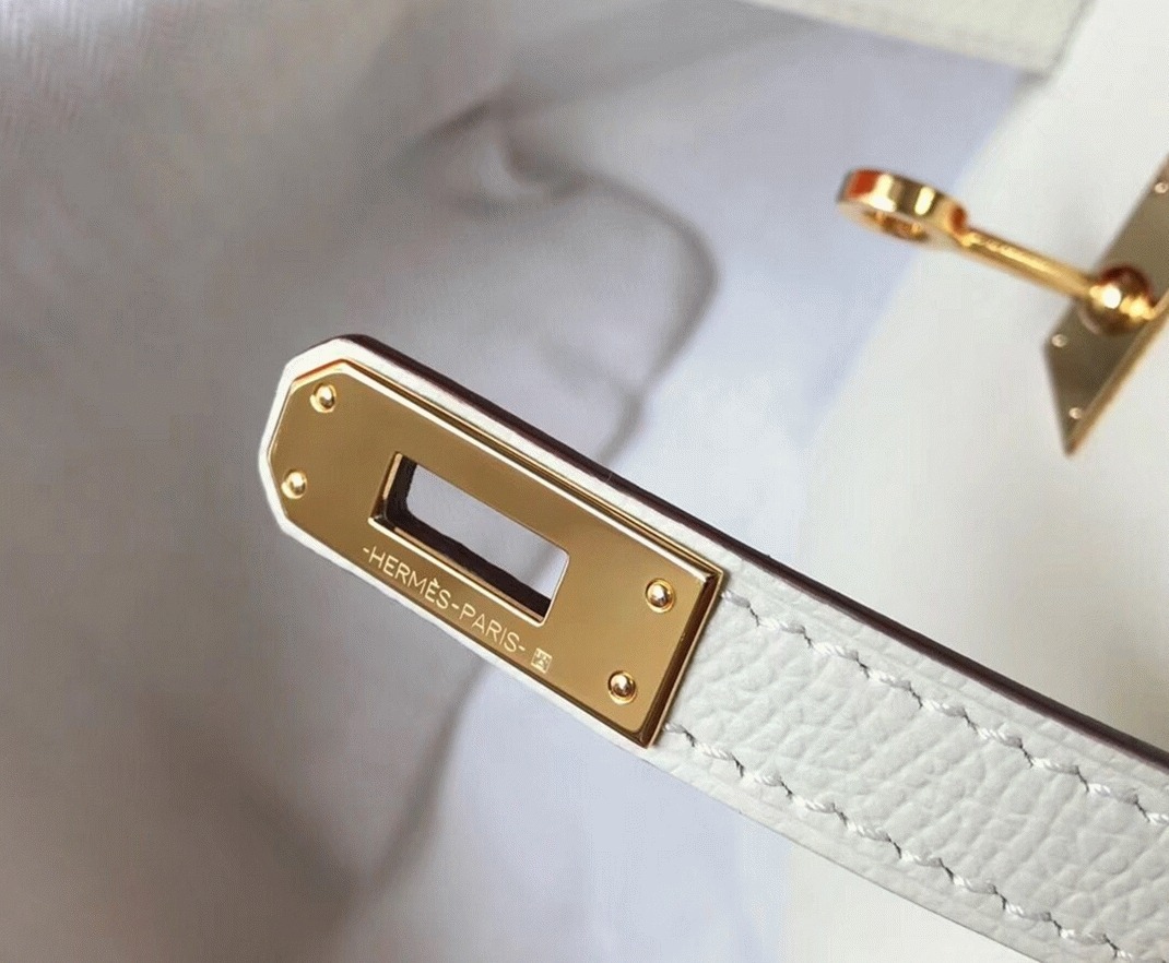 Hermes Kelly Mini II Bag Replica in White angle 5