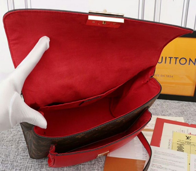 Louis Vuitton Monogram Canvas Marignan Bag In Coquelicot Red angle 5
