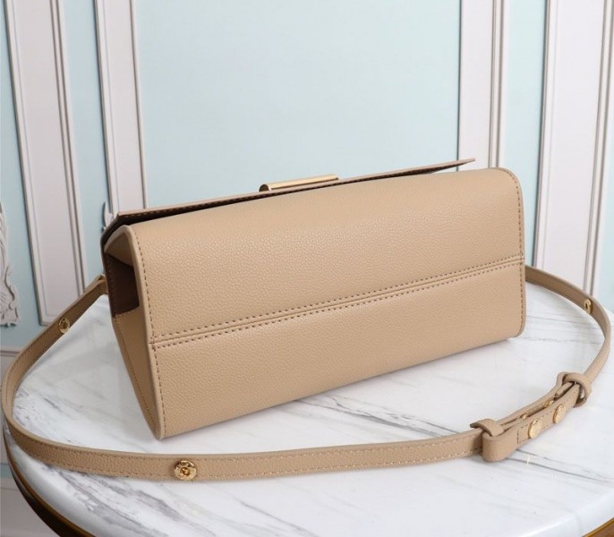 Louis Vuitton Twist One Handle MM Handbag In Beige angle 4