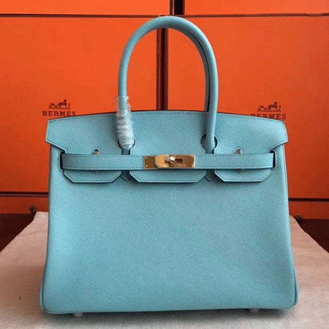 Blue Atoll Imitation Luxury Hermes Birkin 30cm Tote