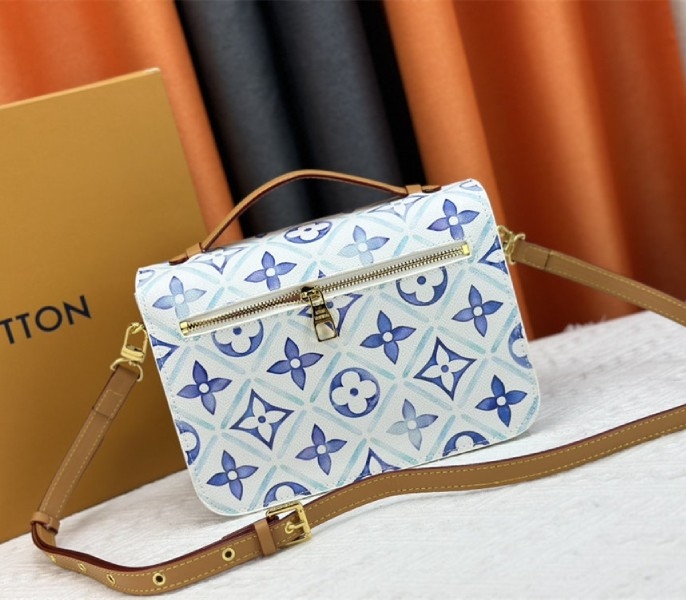 Louis Vuitton LV By The Pool Monogram Tiles Canvas Metis Handbag In Lagoon Blue angle 3