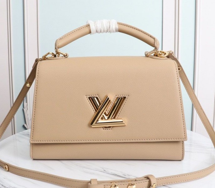 Louis Vuitton Twist One Handle MM Handbag In Beige