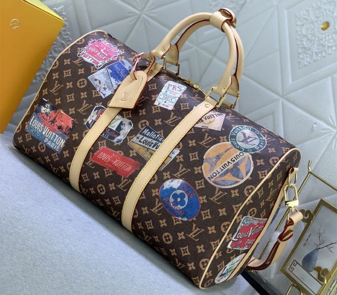 Louis Vuitton Flight Mode Monogram Canvas Keepall Bandouliere 45 Travel Bag angle 2