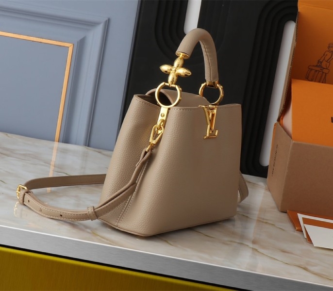 Louis Vuitton Capucines BB Handbag In Galet Gray angle 3