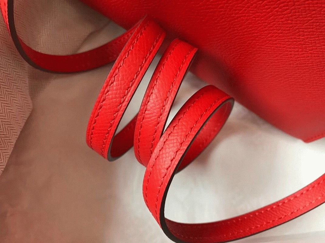 Hermes Kelly Mini II Bag Replica in Rouge Casaque angle 4