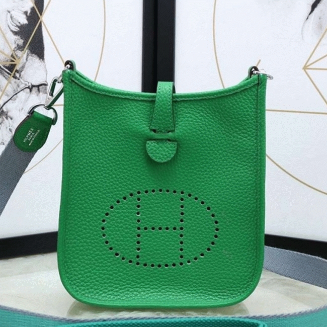 Bamboo Color Fake Luxury Hermes Evelyne II TPM Compact Crossbody