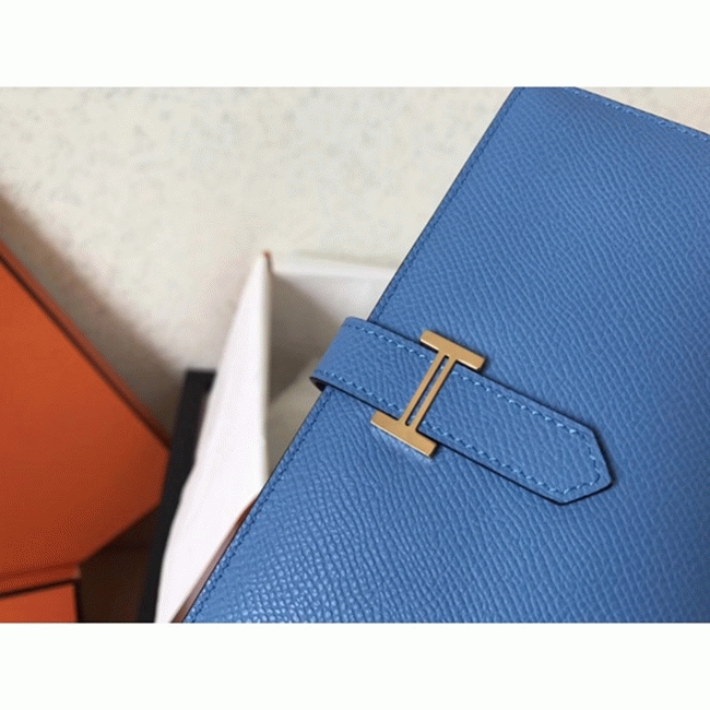 Blue Jean Epsom Replica Hermes Bearn Wallet angle 2