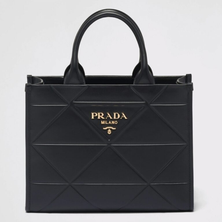 Prada Symbole Small Bag Fake with Topstitching in Black