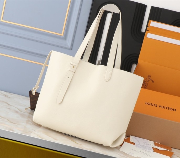 Louis Vuitton Low Key Cabas MM Bag In Quartz White angle 2