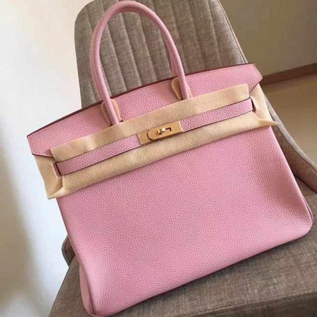 Pink Designer Knockoff Hermes Birkin 35cm Handbag