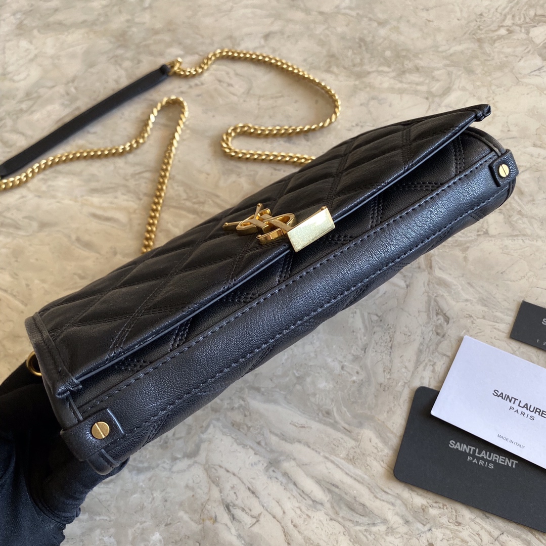 BECKY DOUBLE-ZIP POUCH IN QUILTED MATTE LEATHER angle 2