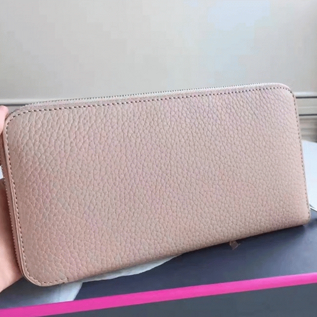 Grey Luxury Imitation Hermes Wallet Azap Zipped angle 2