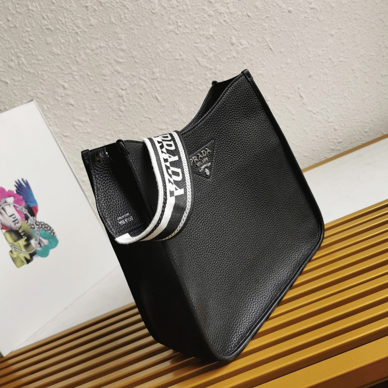 Prada Hobo Bag Best Replica in Black angle 4