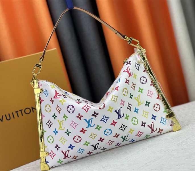Louis Vuitton X TM Multicolored Lucky Trunk In White angle 3