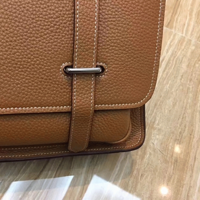 Brown Fake Designer Hermes Steve Messenger Bag angle 2
