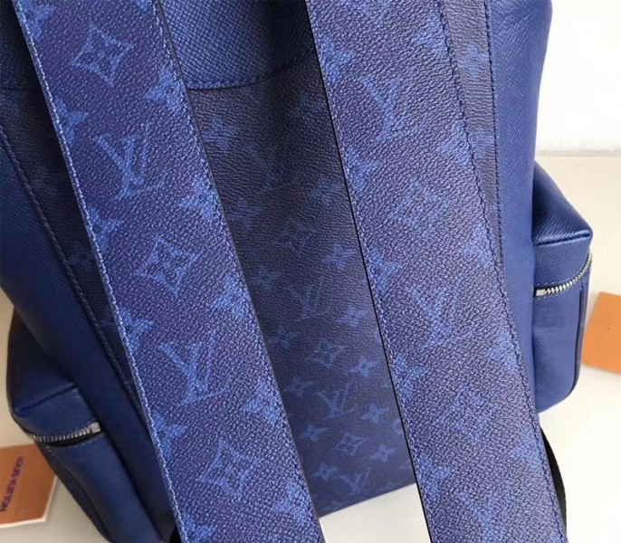 Louis Vuitton Taiga Leather Outdoor Backpack In Pacific Blue angle 4