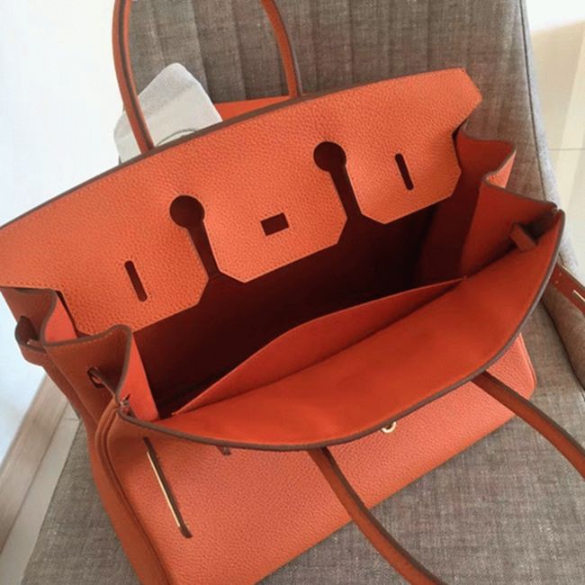 Orange Hermes Birkin 30cm Classic Replica Purse angle 3
