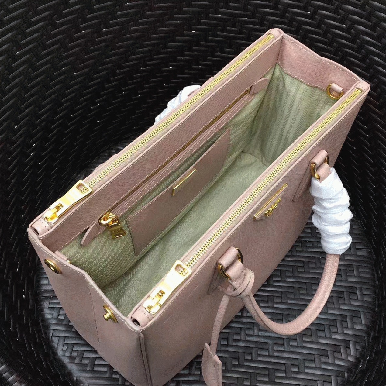Pink Prada Galleria Large Bag Knockoff angle 3