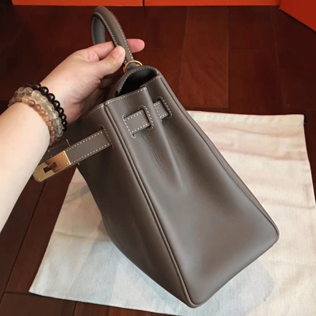 Etoupe Swift Copy Luxury Hermes Kelly Retourne 32cm Handbag angle 5