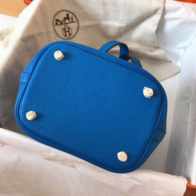 Top quality blue hydra fake Hermes Picotin Lock 18cm handbag angle 4