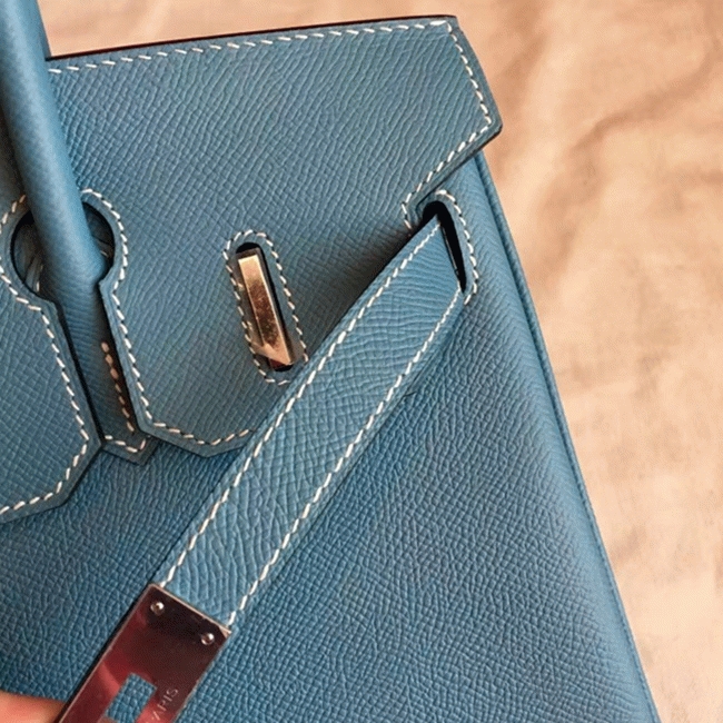 Blue Jean Imitation Luxury Hermes Birkin 35cm Handbag angle 4