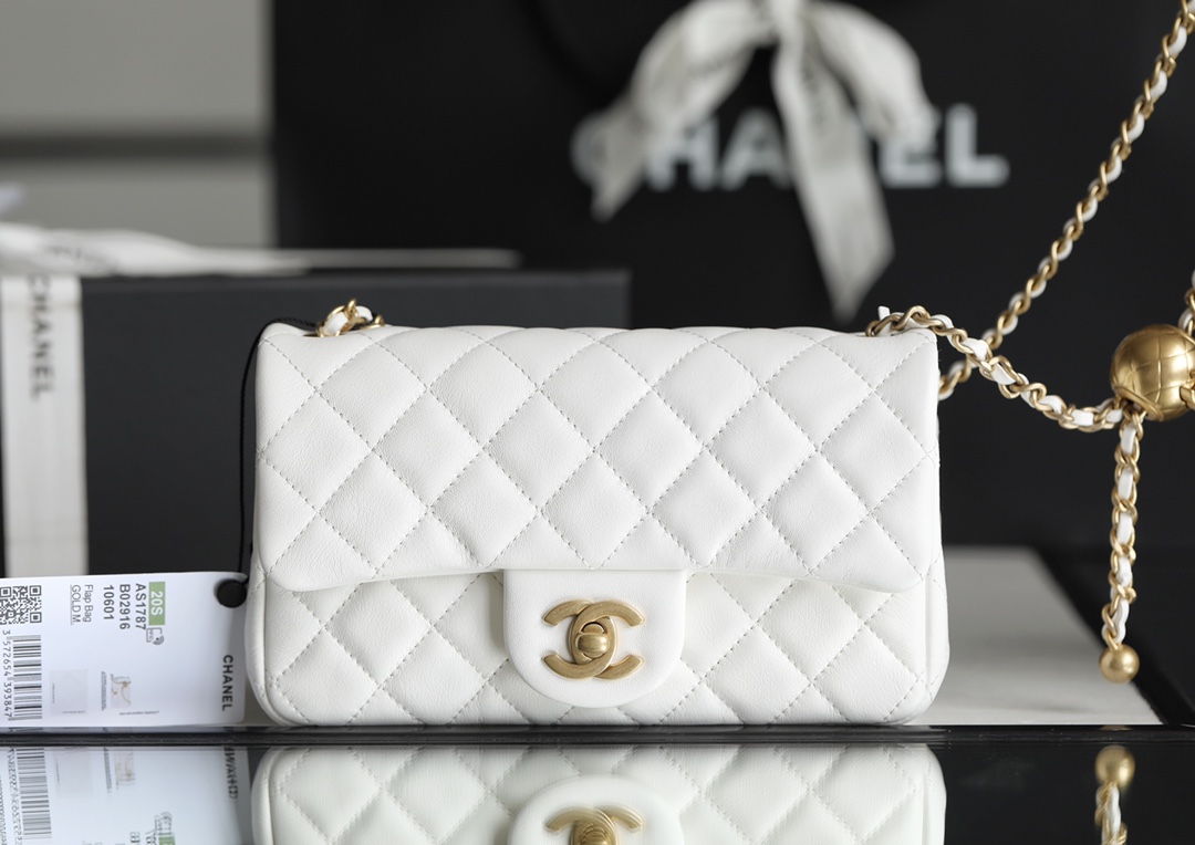 Chanel classic flap mini with golden ball angle 2