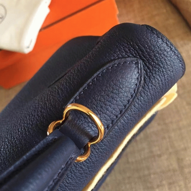 Sapphire Clemence Replica Hermes Kelly Retourne 32cm Deluxe Handbag angle 3
