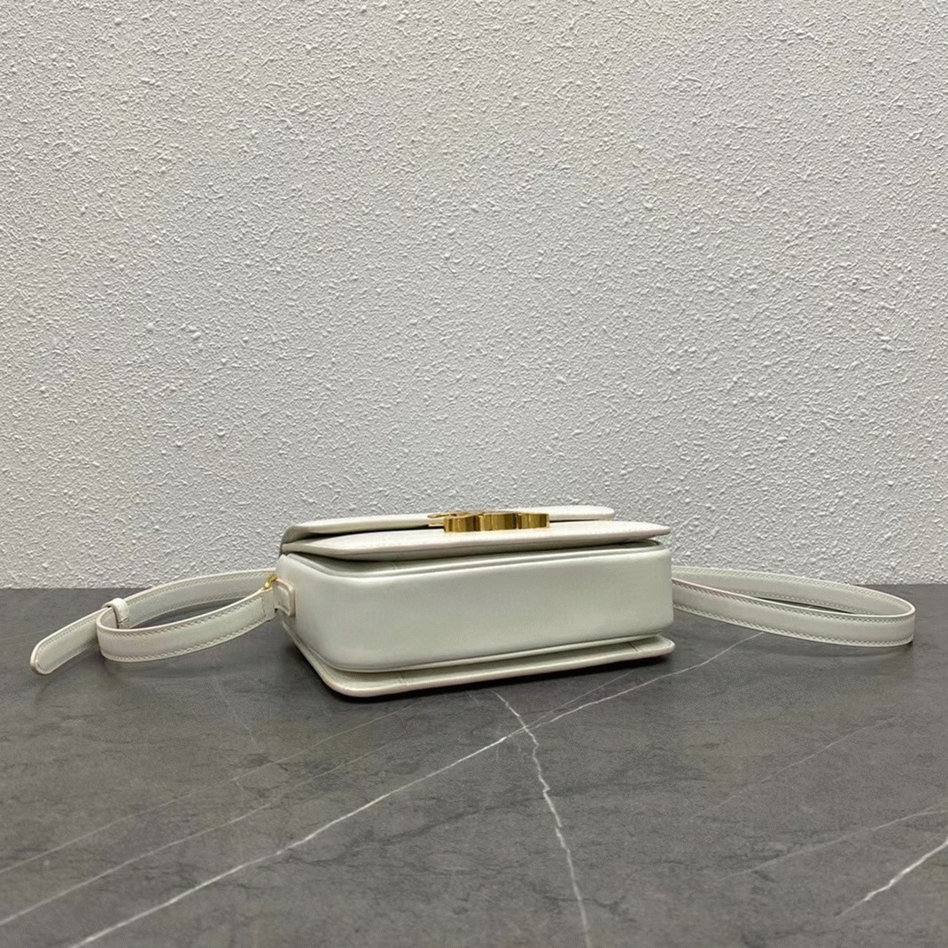Top Quality Fake Celine Triomphe Teen Bag In White angle 3
