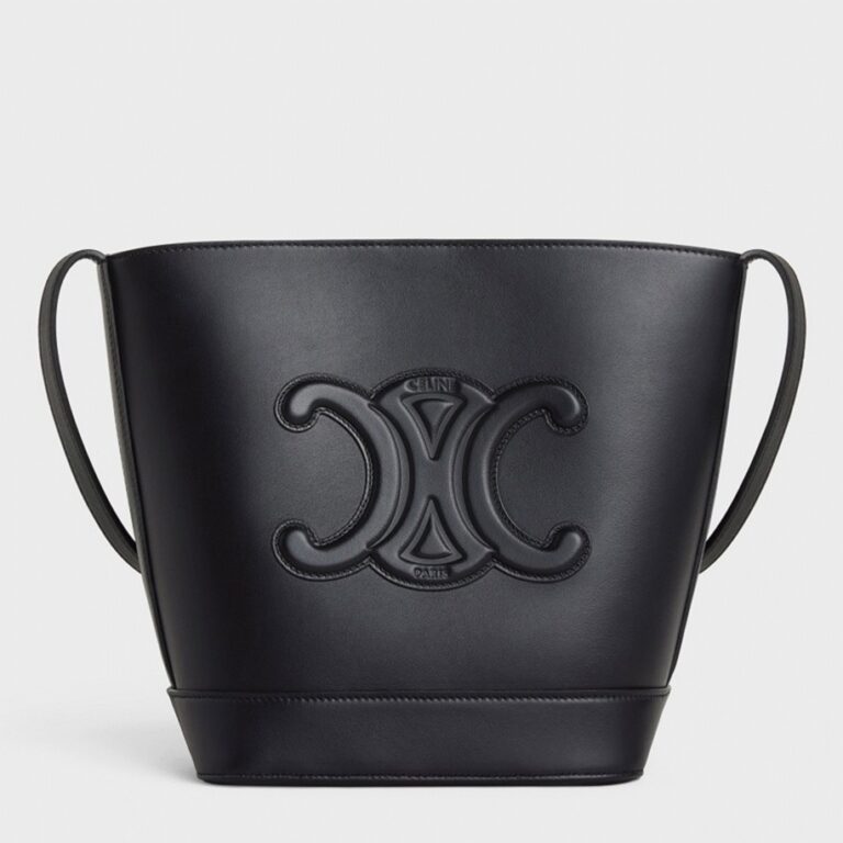 Top Quality Knockoff Celine Small Bucket Cuir Triomphe In Black Calfskin