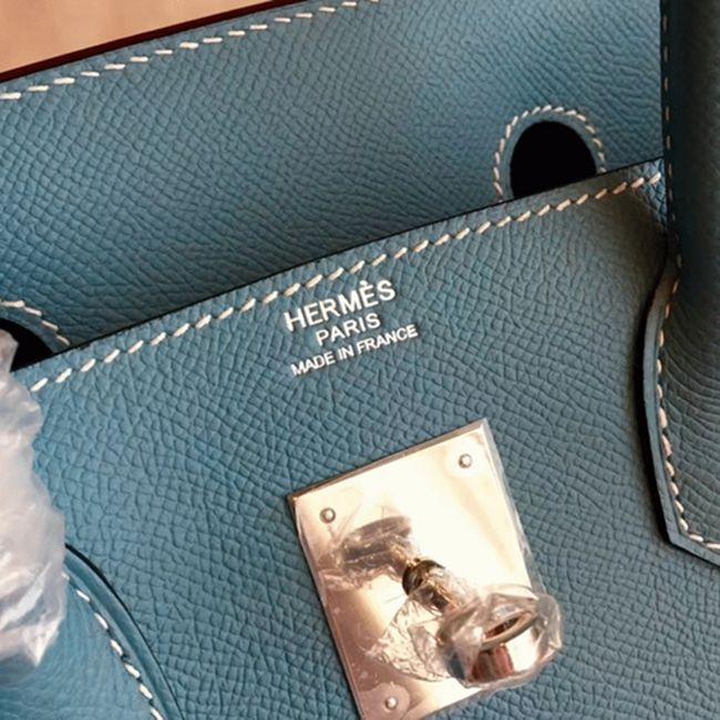 Blue Jean Hermes Birkin 30cm Imitation Handbag angle 3