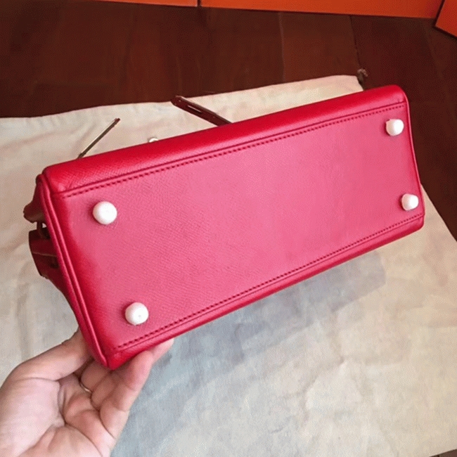 Red Epsom Replica Hermes Kelly 32cm Sellier Classic Bag angle 3