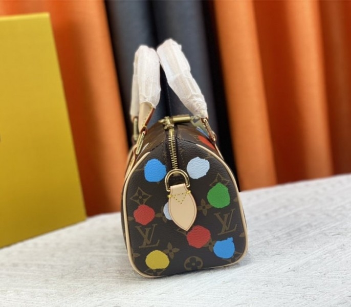 Louis Vuitton X YK Monogram Canvas Speedy 20 Handbag With Textile Strap In Style 1 angle 4