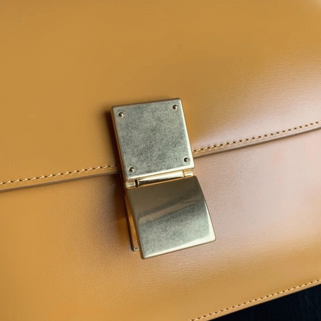 Top Quality Knockoff Celine Classic Box Medium Bag In Yellow angle 4