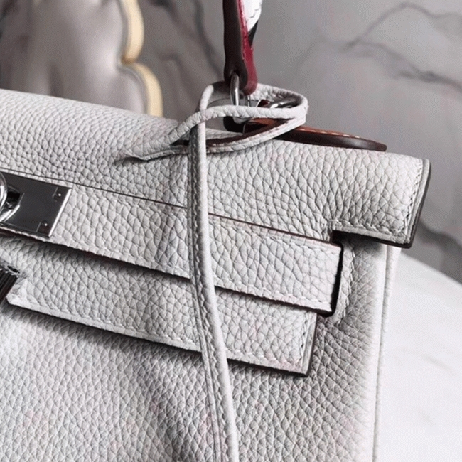 White with Zigzag Handle Replica Hermes Kelly 28cm Unique Bag angle 5