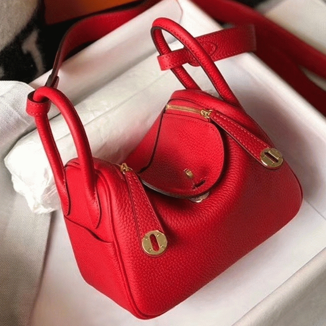 Fake designer Hermes Lindy Mini handbag in red